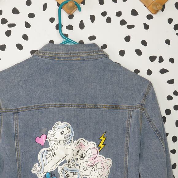 My Little Pony Denim Retro Cartoon Girls Jean Jacket - Picture 5 of 8